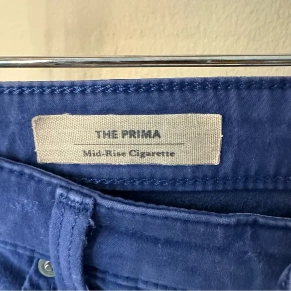 AG Adriano Goldschmidt Prima Cigarette Mid-Rise Stretch Sateen Jeans Royal Blue - Picture 2 of 15